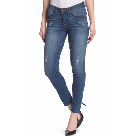 Democracy Denim - Democracy “Ab” Tech Distressed Ankle Jeans Medium Wash Women’s 10